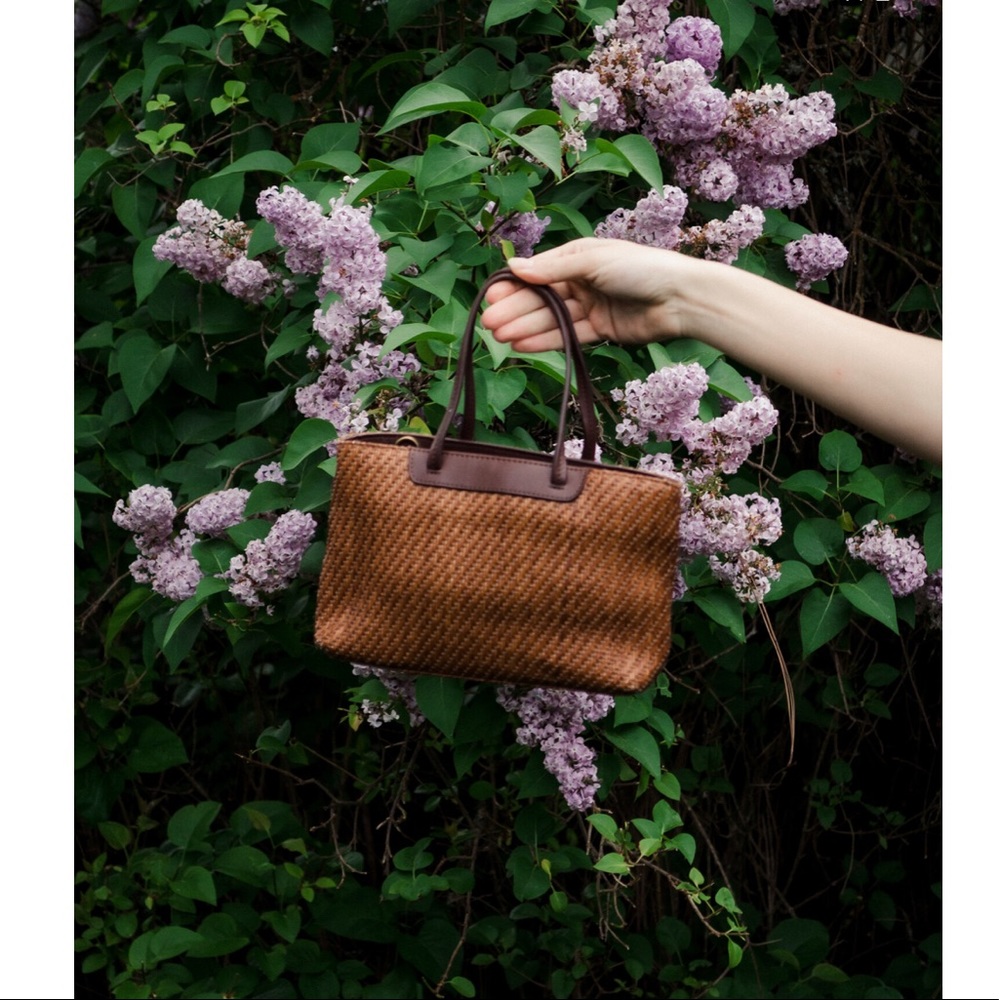 Fossil Woven Leather Satchel